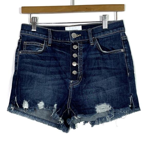 Current/Elliott Ultra High Waist Button Fly Belloc Jean Shorts 27 EUC - Picture 3 of 11